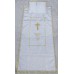 КО1063 Комплект погребальный атласный "Крест с венцом" (с золотым кантом)